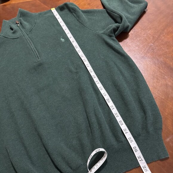 Polo Ralph Lauren Sweater Mens XXL Green 100% Pima Cotton 1/4 Zip Pullover - Picture 11 of 15